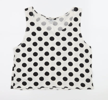 Womens UK Size S New Look White Basic Tank