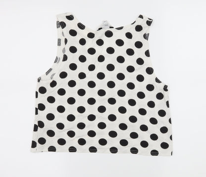 Womens UK Size S New Look White Basic Tank