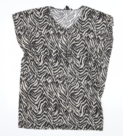 H&M Womens Brown Striped Jersey T-Shirt Dress  Size XS