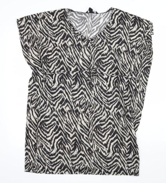 H&M Womens Brown Striped Jersey T-Shirt Dress  Size XS