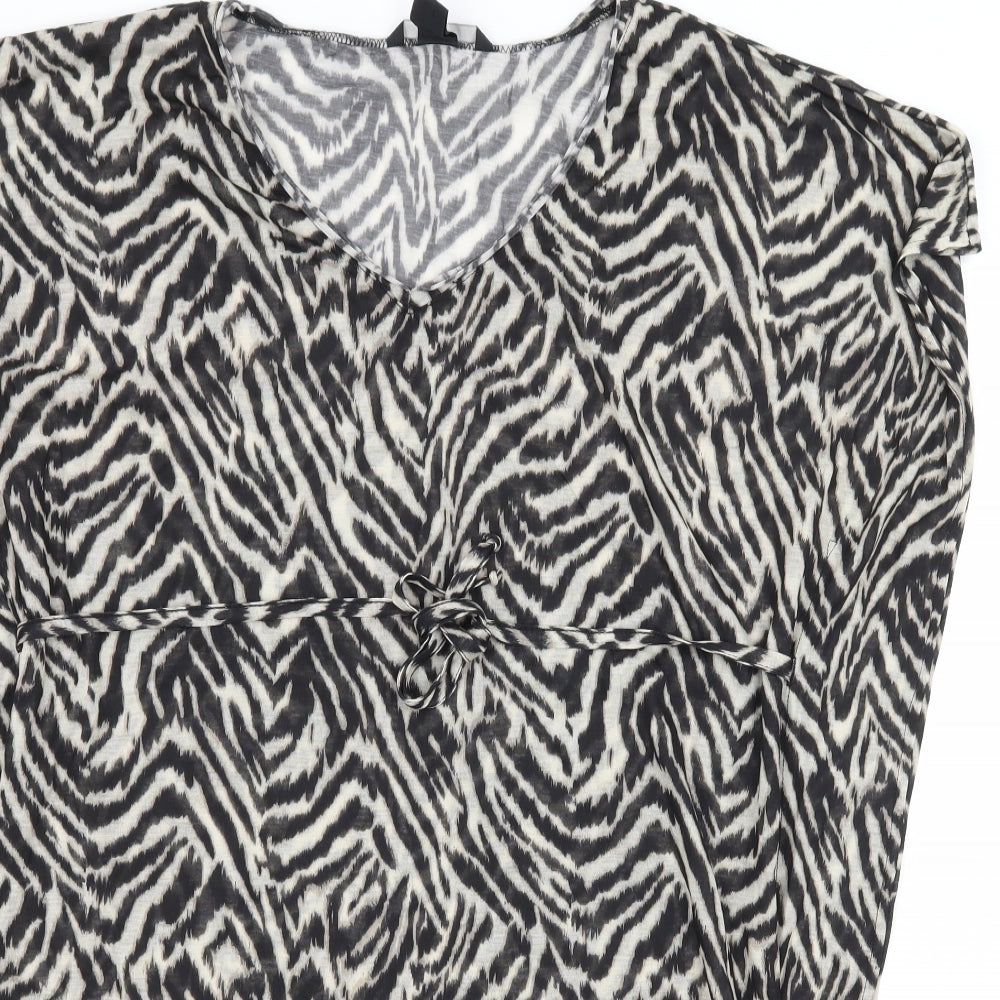 H&M Womens Brown Striped Jersey T-Shirt Dress  Size XS