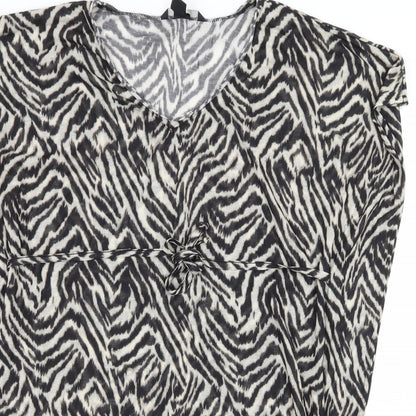 H&M Womens Brown Striped Jersey T-Shirt Dress  Size XS