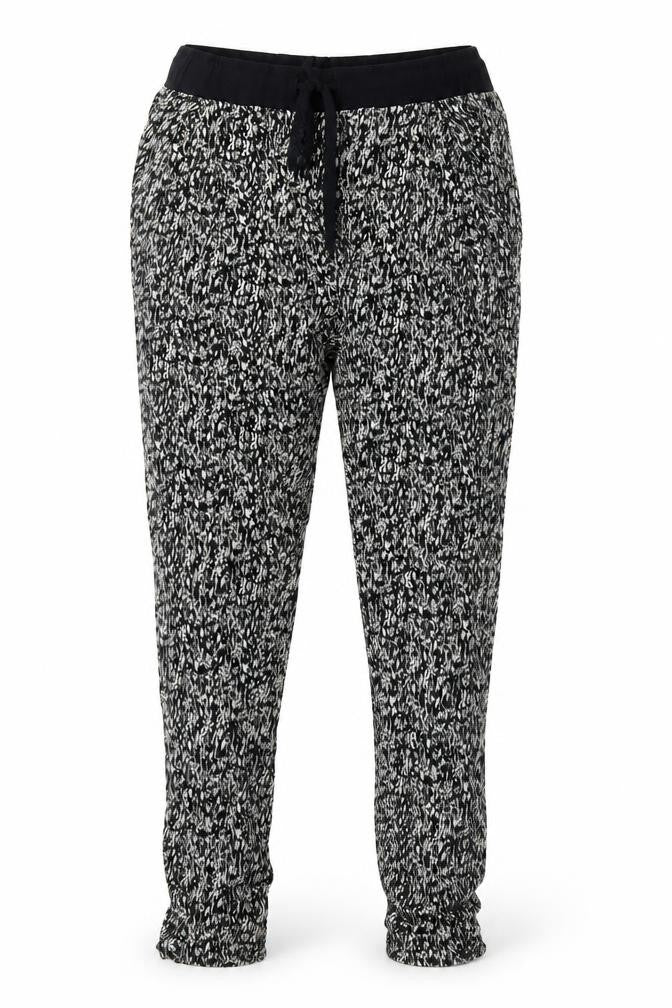 F&F Womens Black Geometric  Jogger Trousers Size 6 L24 in