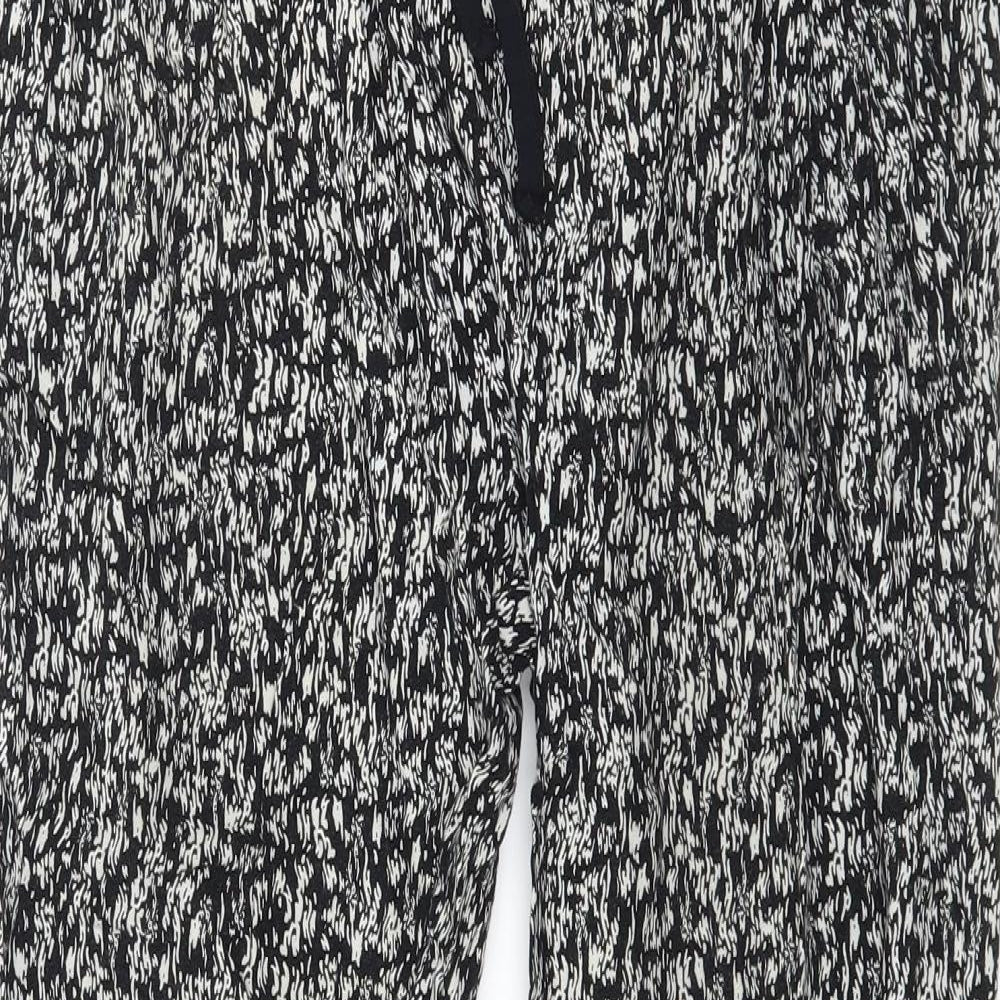 F&F Womens Black Geometric  Jogger Trousers Size 6 L24 in