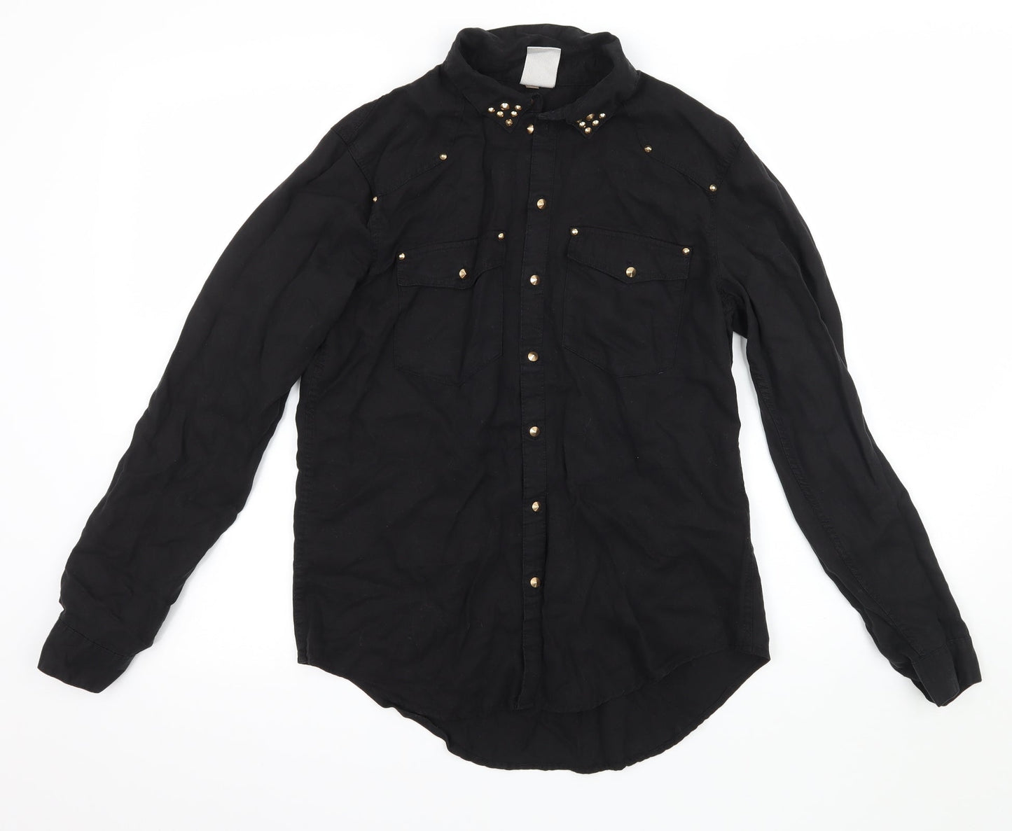 Womens UK Size 6 H&M Black Basic Blouse