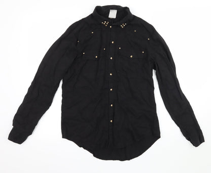 Womens UK Size 6 H&M Black Basic Blouse