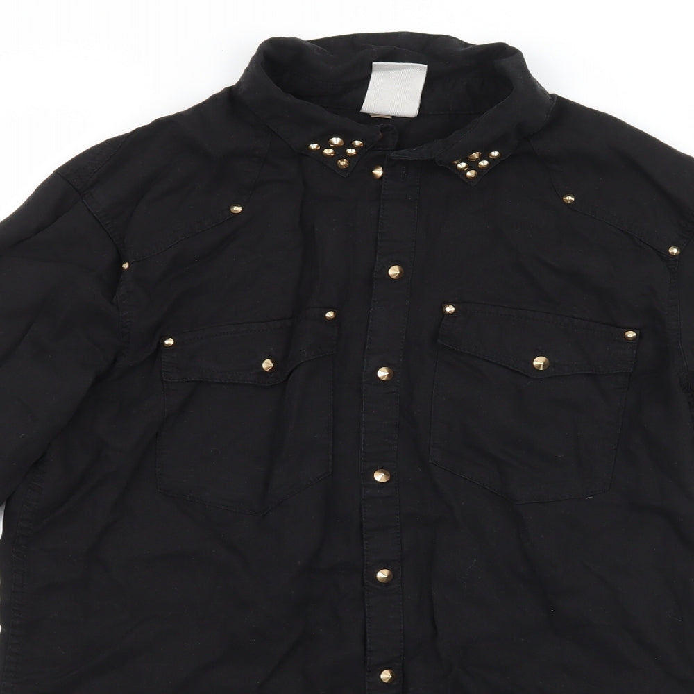 Womens UK Size 6 H&M Black Basic Blouse