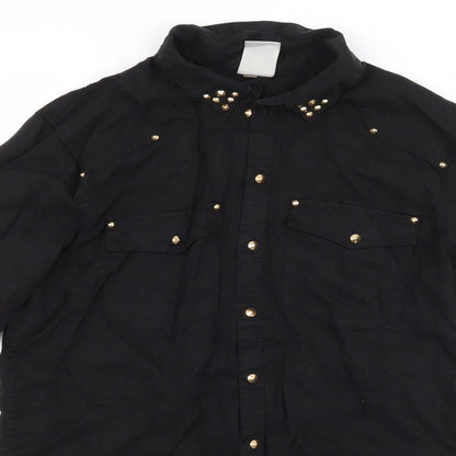 Womens UK Size 6 H&M Black Basic Blouse