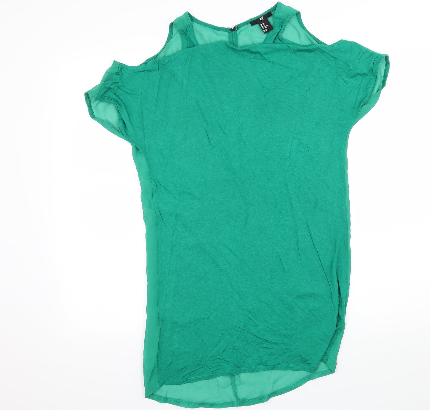 Womens UK Size XS H&M Green Basic T-Shirt