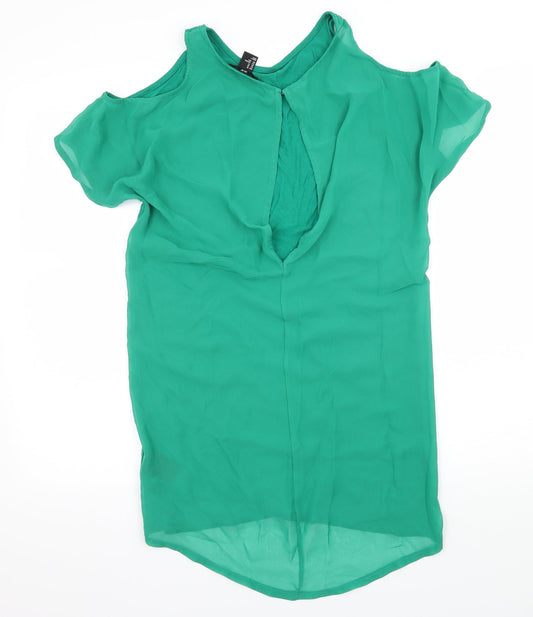 Womens UK Size XS H&M Green Basic T-Shirt