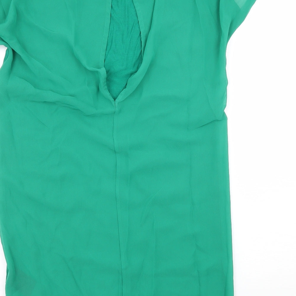 Womens UK Size XS H&M Green Basic T-Shirt
