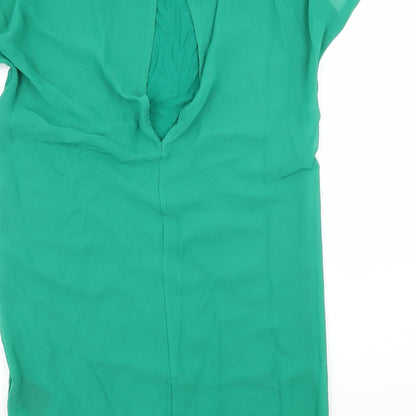 Womens UK Size XS H&M Green Basic T-Shirt