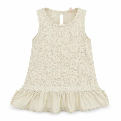 Front view of Next girls’ ivory jersey basic tank, size 8, years