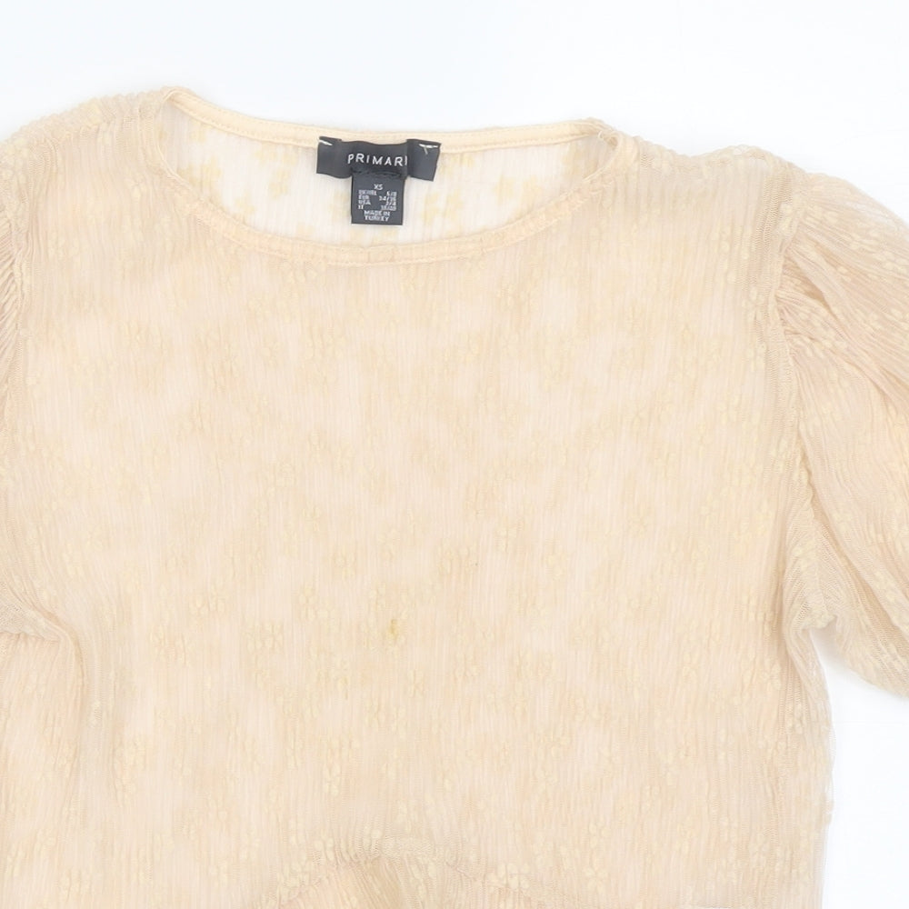 Primark Womens Beige Floral  Basic Blouse Size XS