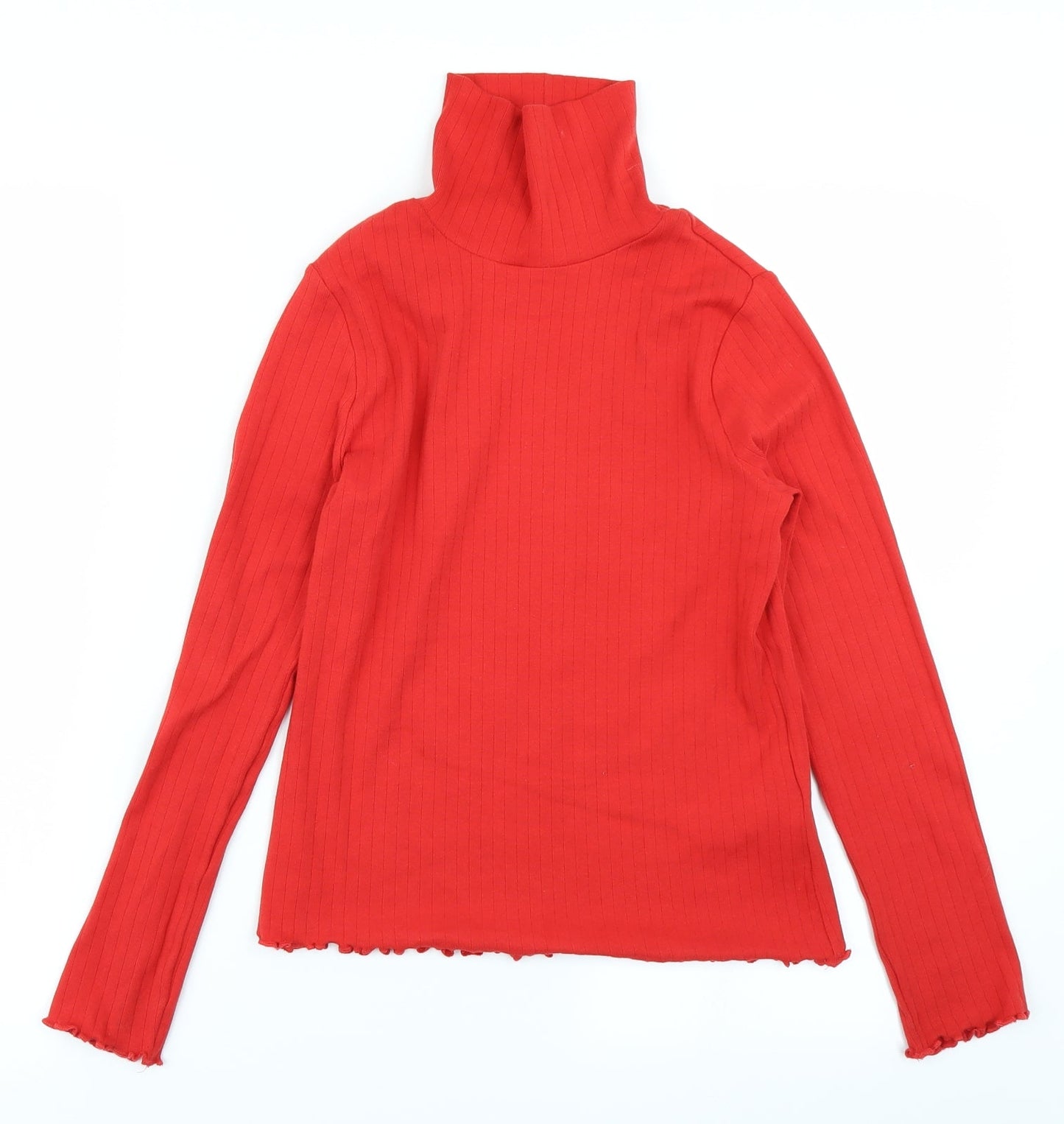 M&S Girls Red   Basic T-Shirt Size 10-11 Years  - Ribbed