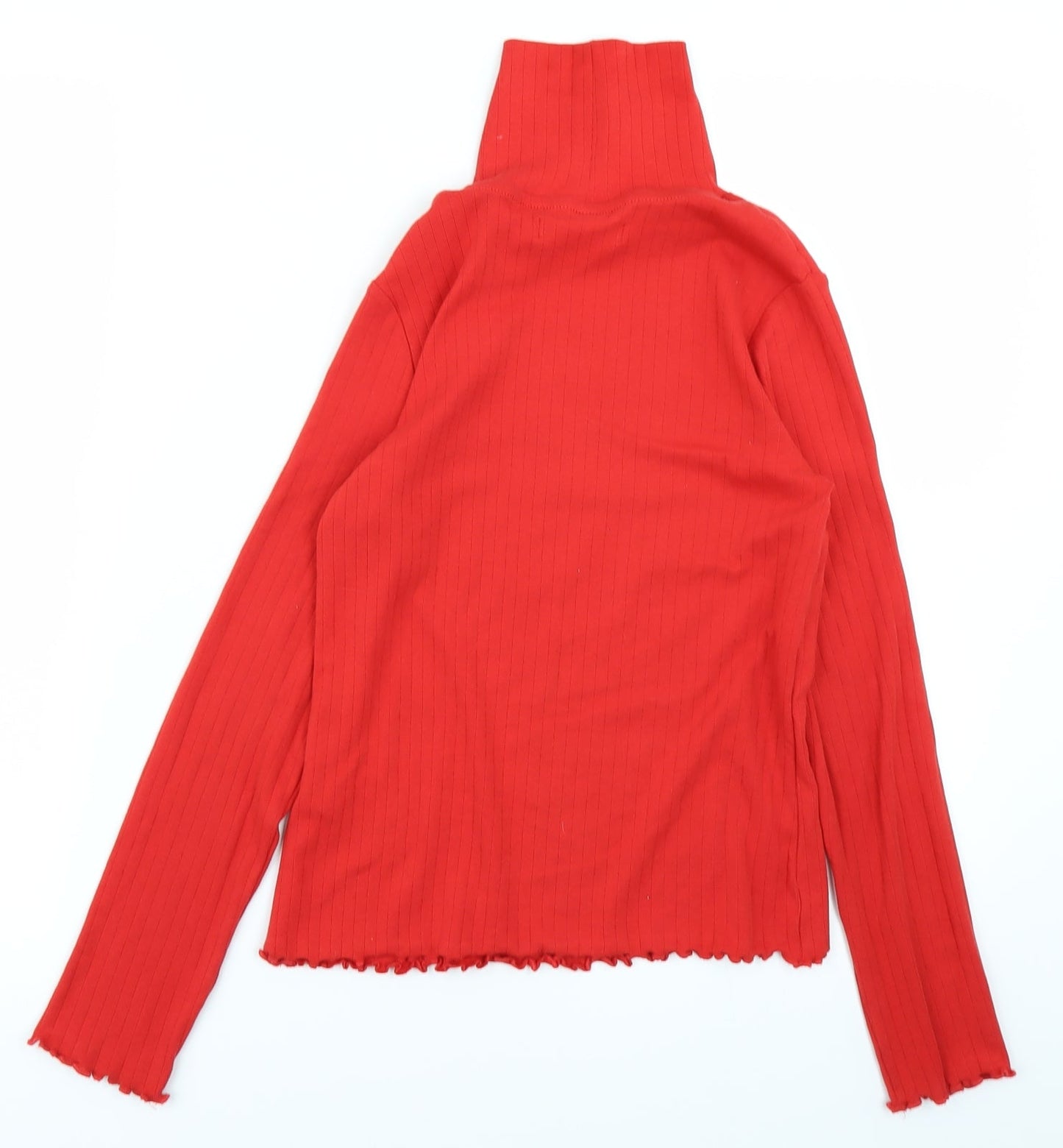M&S Girls Red   Basic T-Shirt Size 10-11 Years  - Ribbed