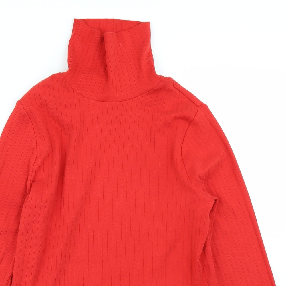 M&S Girls Red   Basic T-Shirt Size 10-11 Years  - Ribbed