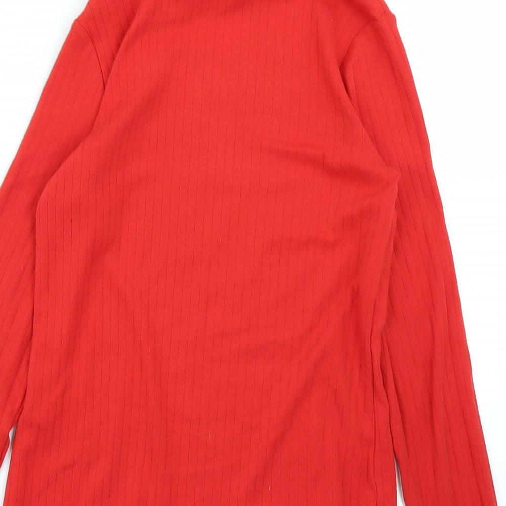 M&S Girls Red   Basic T-Shirt Size 10-11 Years  - Ribbed