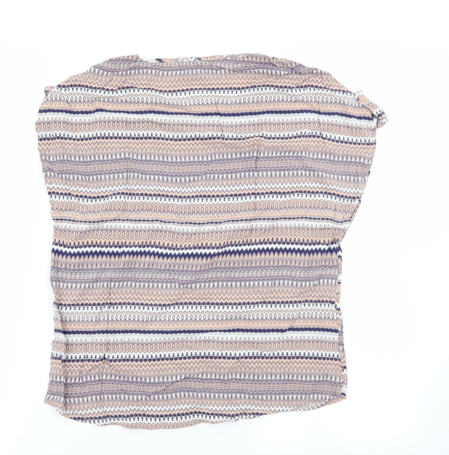 Primark Womens Brown Striped  Basic Blouse Size 6