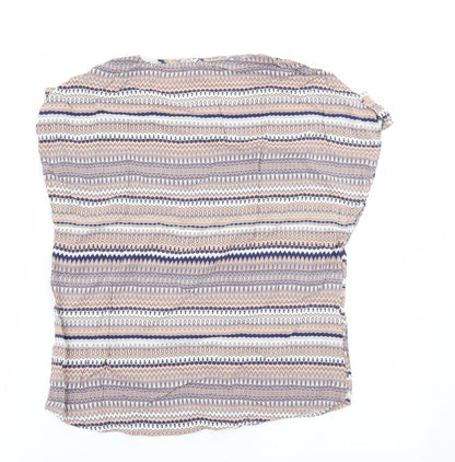 Primark Womens Brown Striped  Basic Blouse Size 6