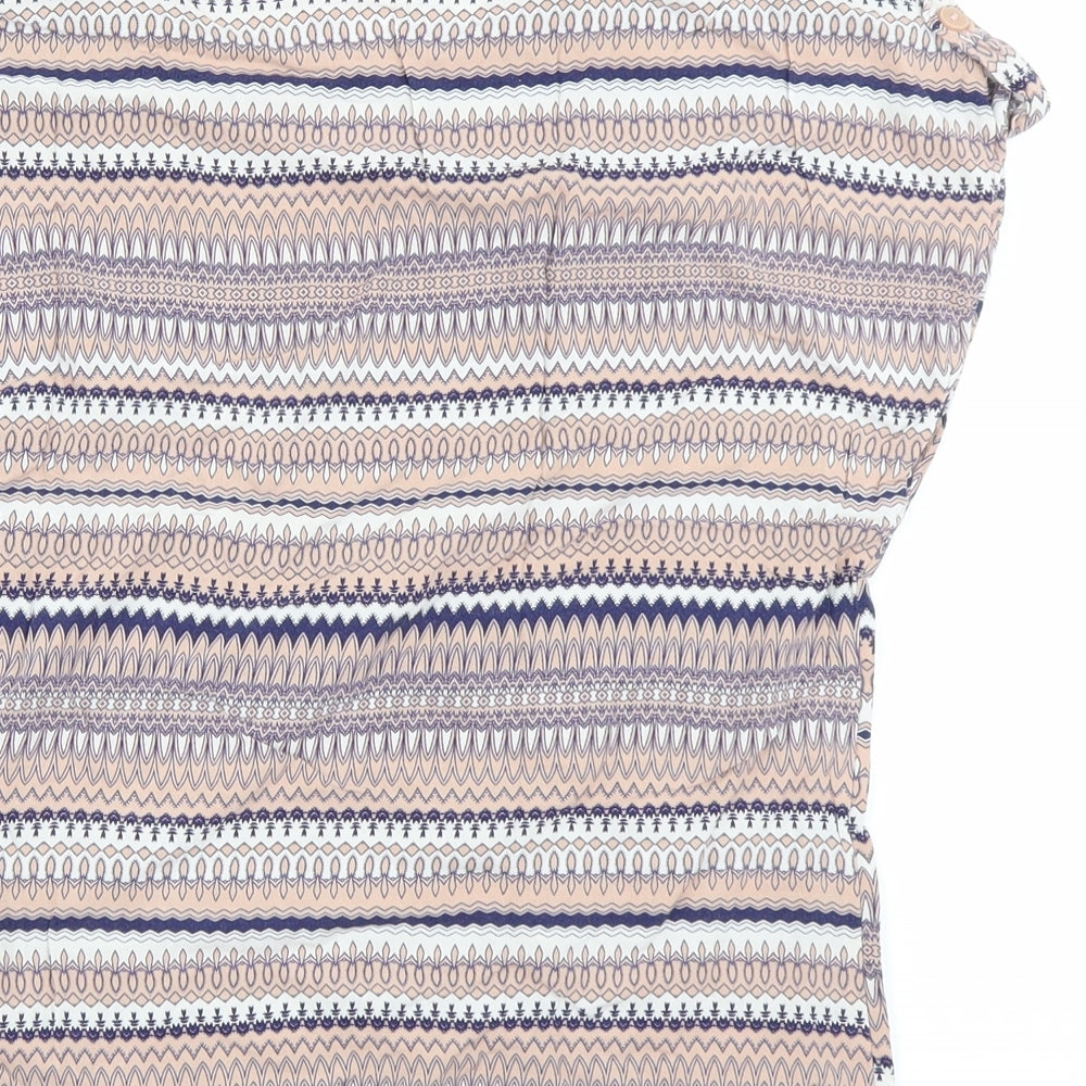 Primark Womens Brown Striped  Basic Blouse Size 6