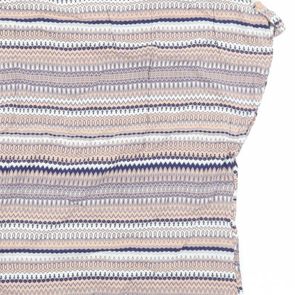 Primark Womens Brown Striped  Basic Blouse Size 6