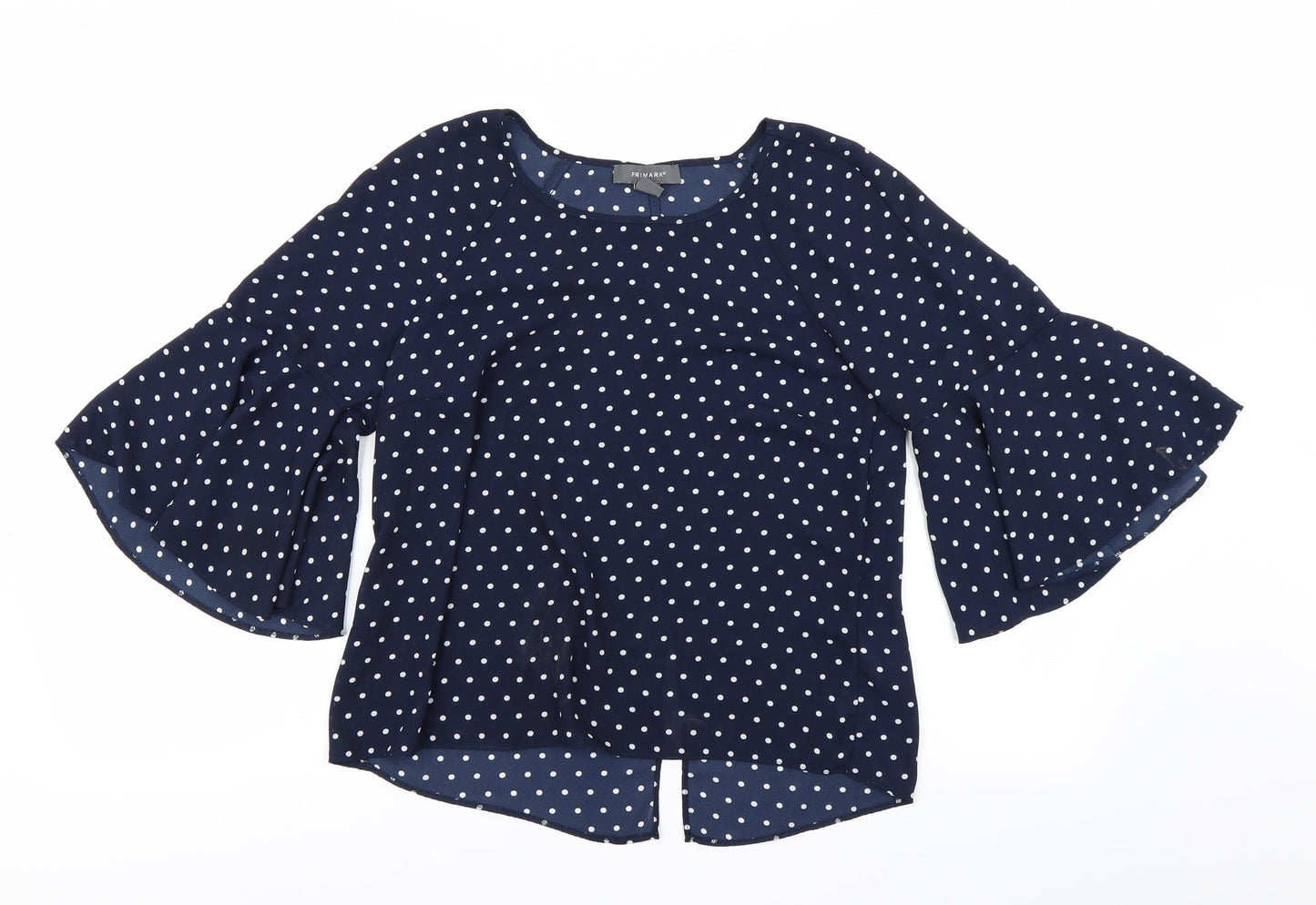 Primark Womens Blue Polka Dot  Basic Blouse Size 8