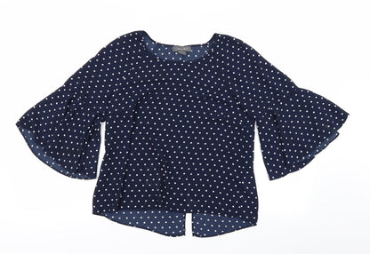 Primark Womens Blue Polka Dot  Basic Blouse Size 8