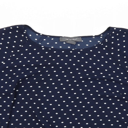 Primark Womens Blue Polka Dot  Basic Blouse Size 8