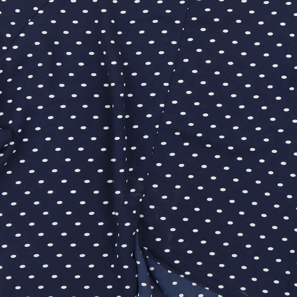 Primark Womens Blue Polka Dot  Basic Blouse Size 8