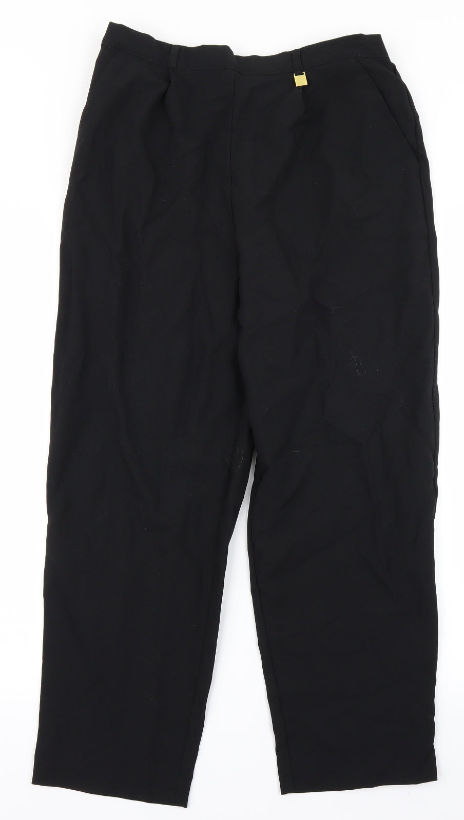 Womens UK Size 14 Classic Regular Fit Capri Black Trousers