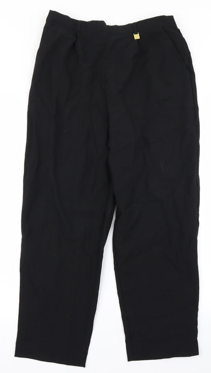 Womens UK Size 14 Classic Regular Fit Capri Black Trousers