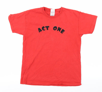 Fruit of the Loom Boys Red   Basic T-Shirt Size 9-10 Years