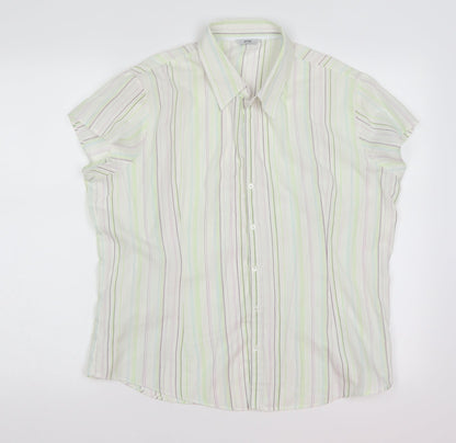 Womens UK Size 16 E-vie White Basic Button-Up