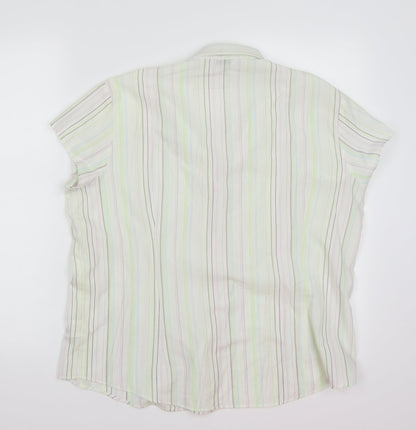 Womens UK Size 16 E-vie White Basic Button-Up