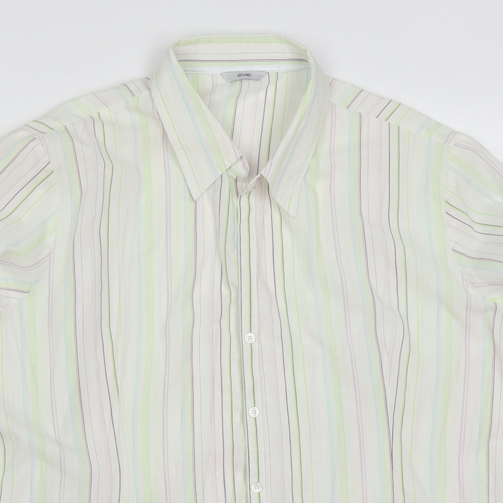 Womens UK Size 16 E-vie White Basic Button-Up