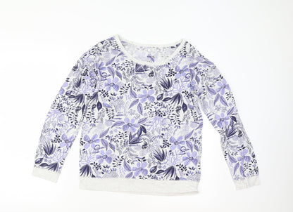 Debenhams Womens White Floral  Kimono Pyjama Top Size S
