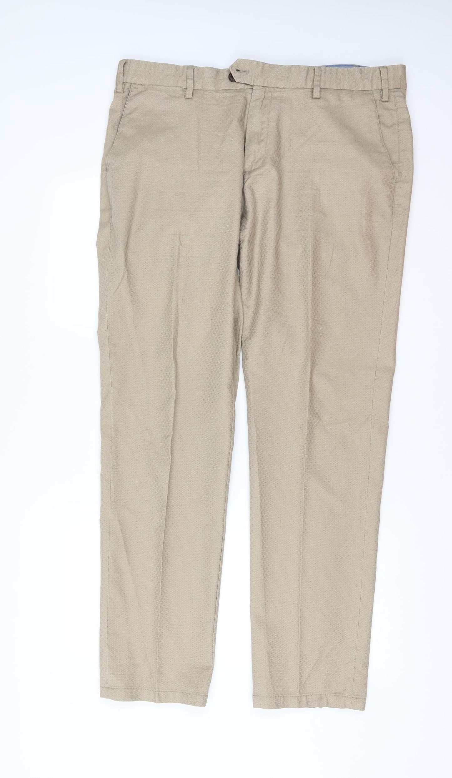 Mens UK Size 34 in Conbipel Regular Fit  Beige Trousers