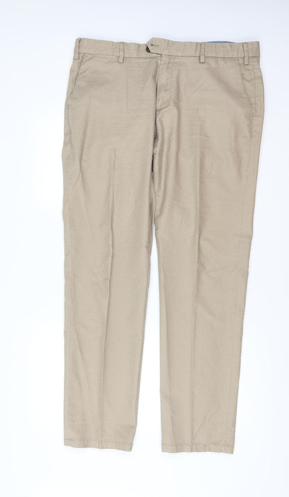 Mens UK Size 34 in Conbipel Regular Fit  Beige Trousers