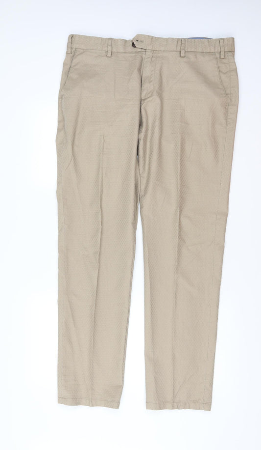Mens UK Size 34 in Conbipel Regular Fit  Beige Trousers