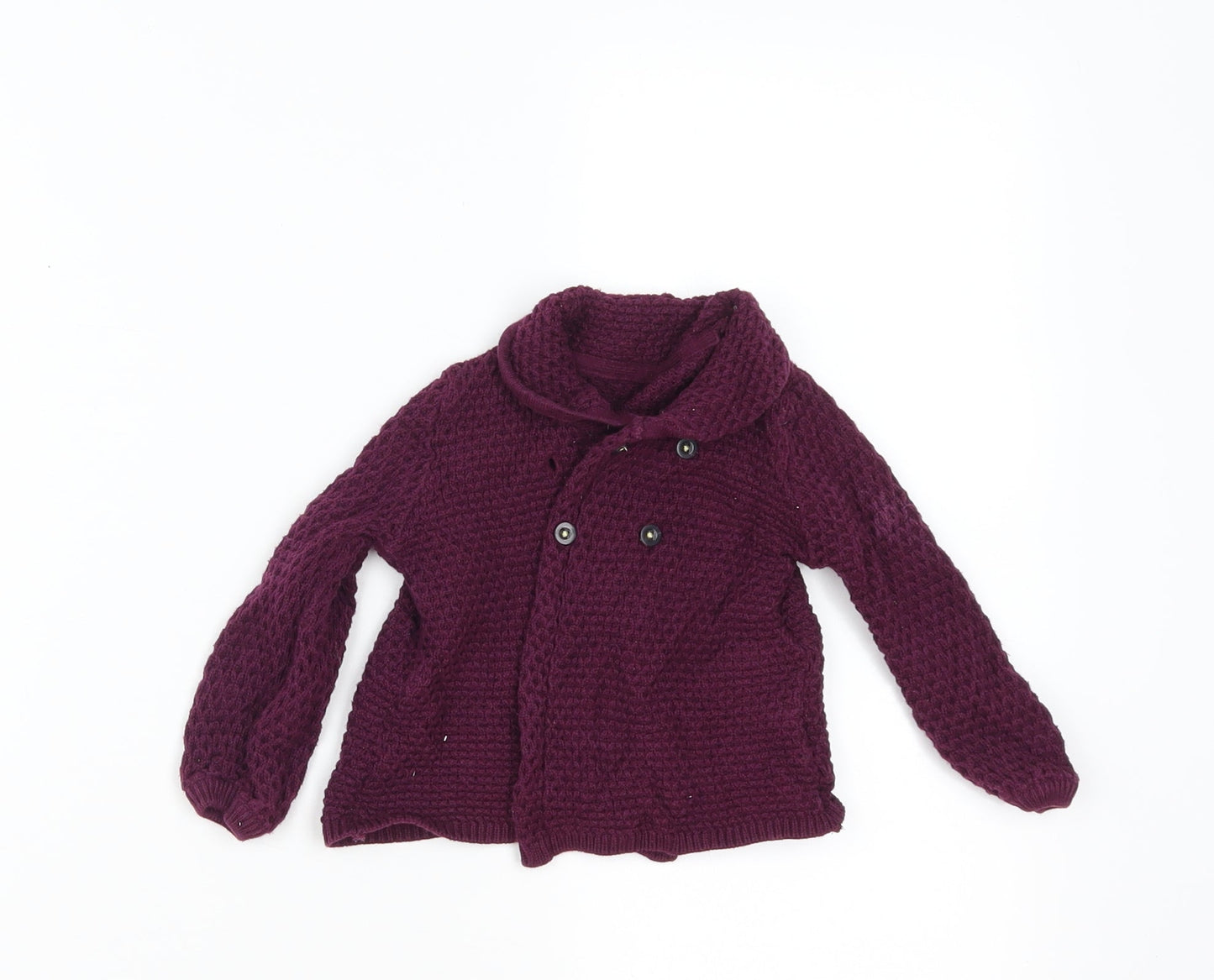 Marks and Spencer Girls Purple   Cardigan Jumper Size 3-6 Months