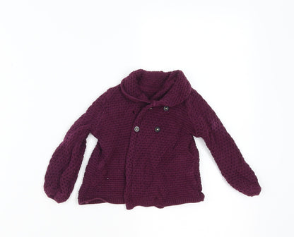 Marks and Spencer Girls Purple   Cardigan Jumper Size 3-6 Months