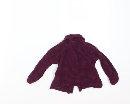 Marks and Spencer Girls Purple   Cardigan Jumper Size 3-6 Months