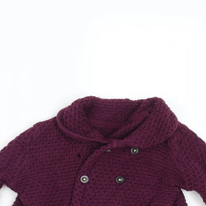 Marks and Spencer Girls Purple   Cardigan Jumper Size 3-6 Months