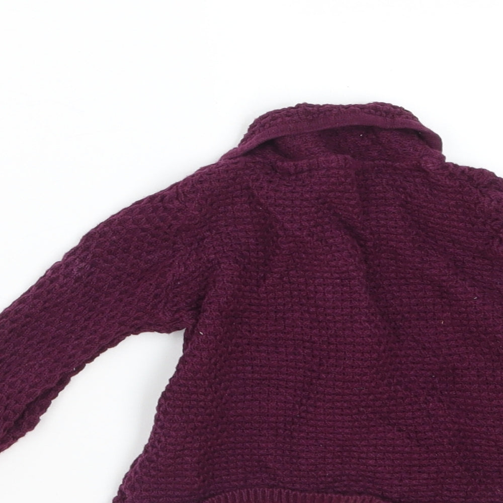 Marks and Spencer Girls Purple   Cardigan Jumper Size 3-6 Months