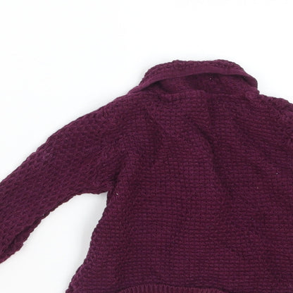 Marks and Spencer Girls Purple   Cardigan Jumper Size 3-6 Months