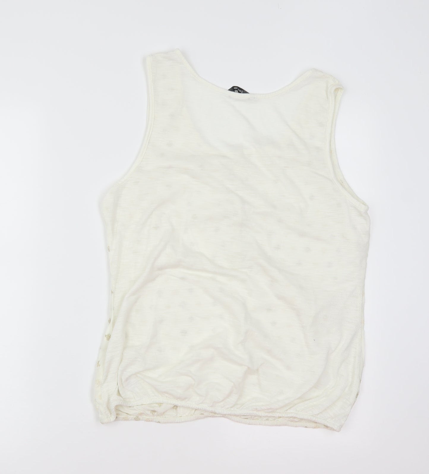 George Womens Ivory Geometric  Basic T-Shirt Size 14