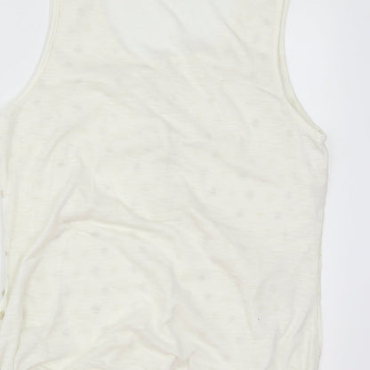 George Womens Ivory Geometric  Basic T-Shirt Size 14