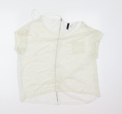 Womens UK Size 14 H&M White Basic T-Shirt