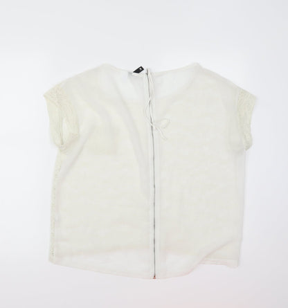 Womens UK Size 14 H&M White Basic T-Shirt